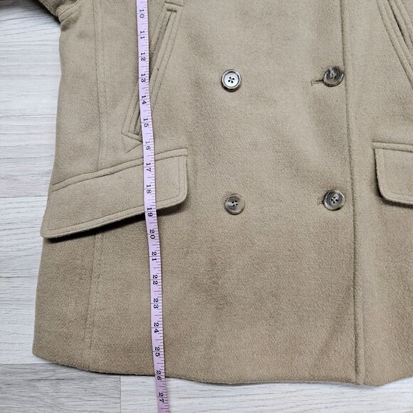 J. Crew Womens Tan Wool Coat Size Small Double Breasted - Picture 9 of 13